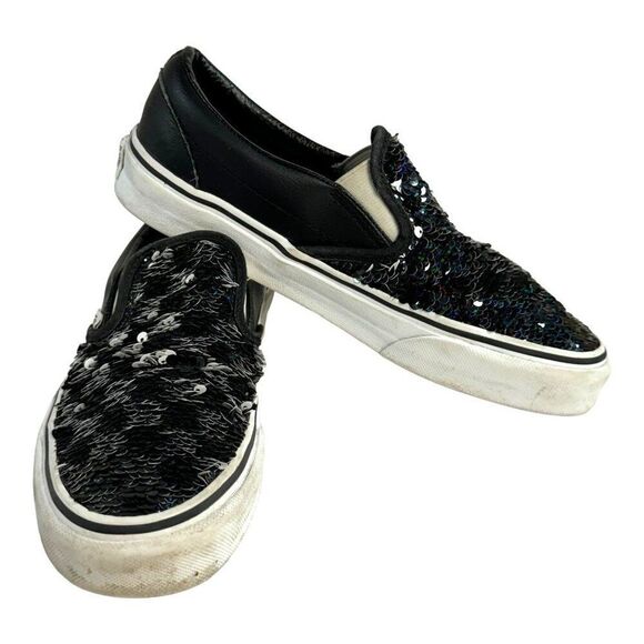 VANS OFF THE WALL 508731 Checkerboard Sequins Slip On Sneaker  Womens 5.5 - Picture 1 of 9